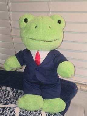 Plush Green Frog in Navy Suit Kids Costume - Cute Dress-Up Plush